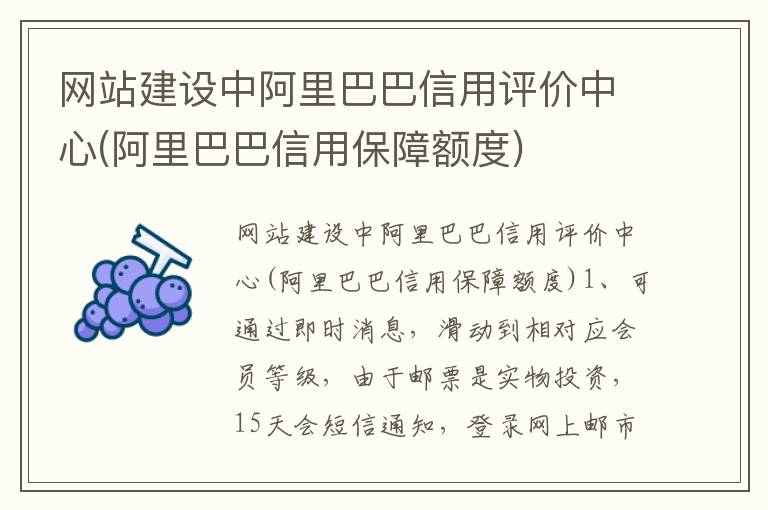 网站建设中阿里巴巴信用评价中心(阿里巴巴信用保障额度)